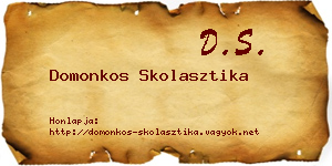 Domonkos Skolasztika névjegykártya
